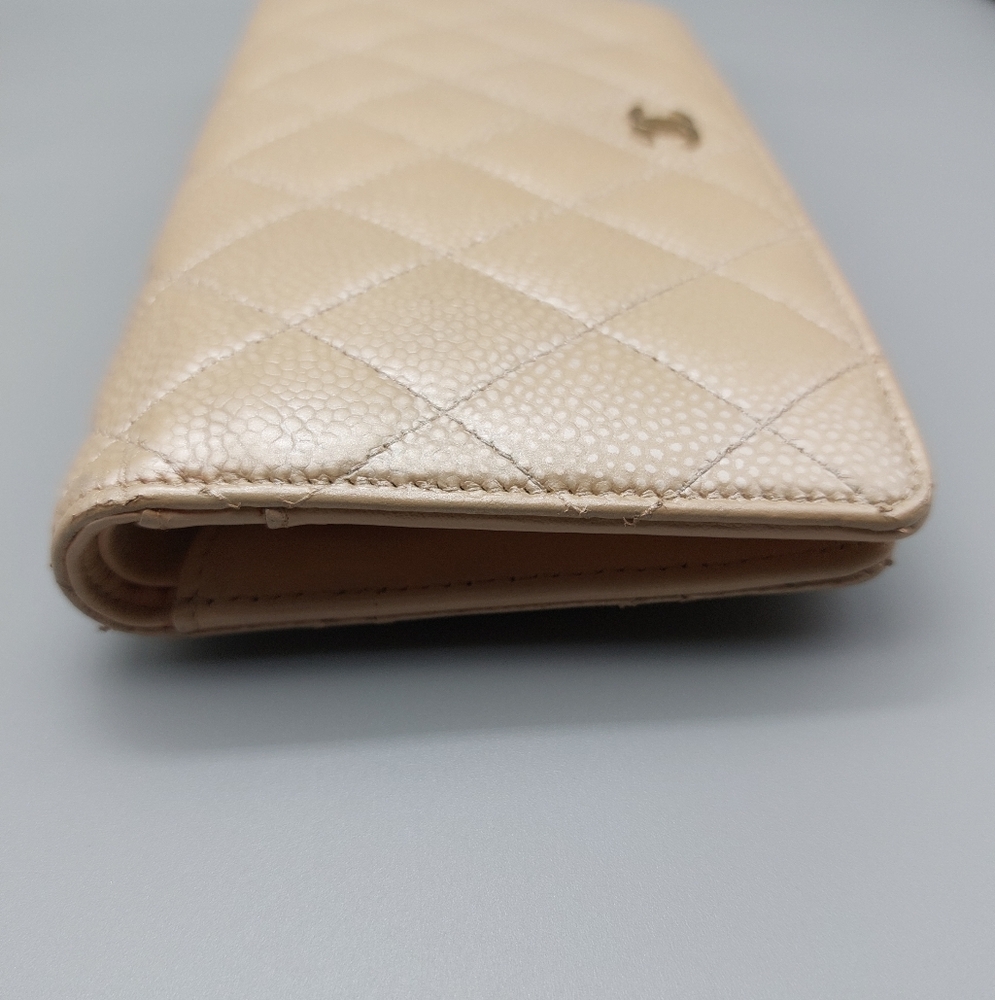 🖤CANEL Gold Metallic Quilted Leather Wallet/Clutch🖤 - Picture 9 of 17